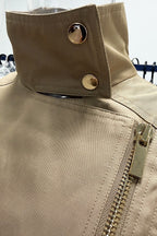 Vintage Century Belted Zip-Detail Long Trench in Khaki