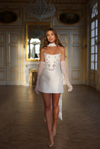 Kendall Embellished Satin Corset Mini Dress