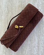 Bergamo Suede Woven Clutch
