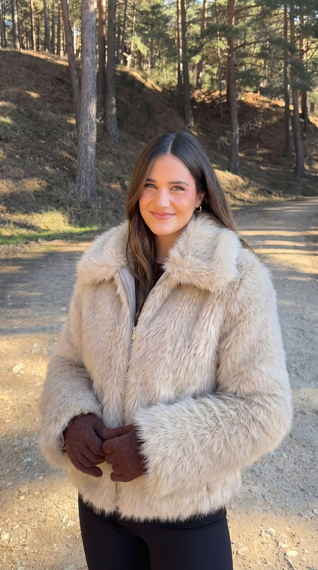 Ferryhill Faux Fur Bomber Jacket outdoors