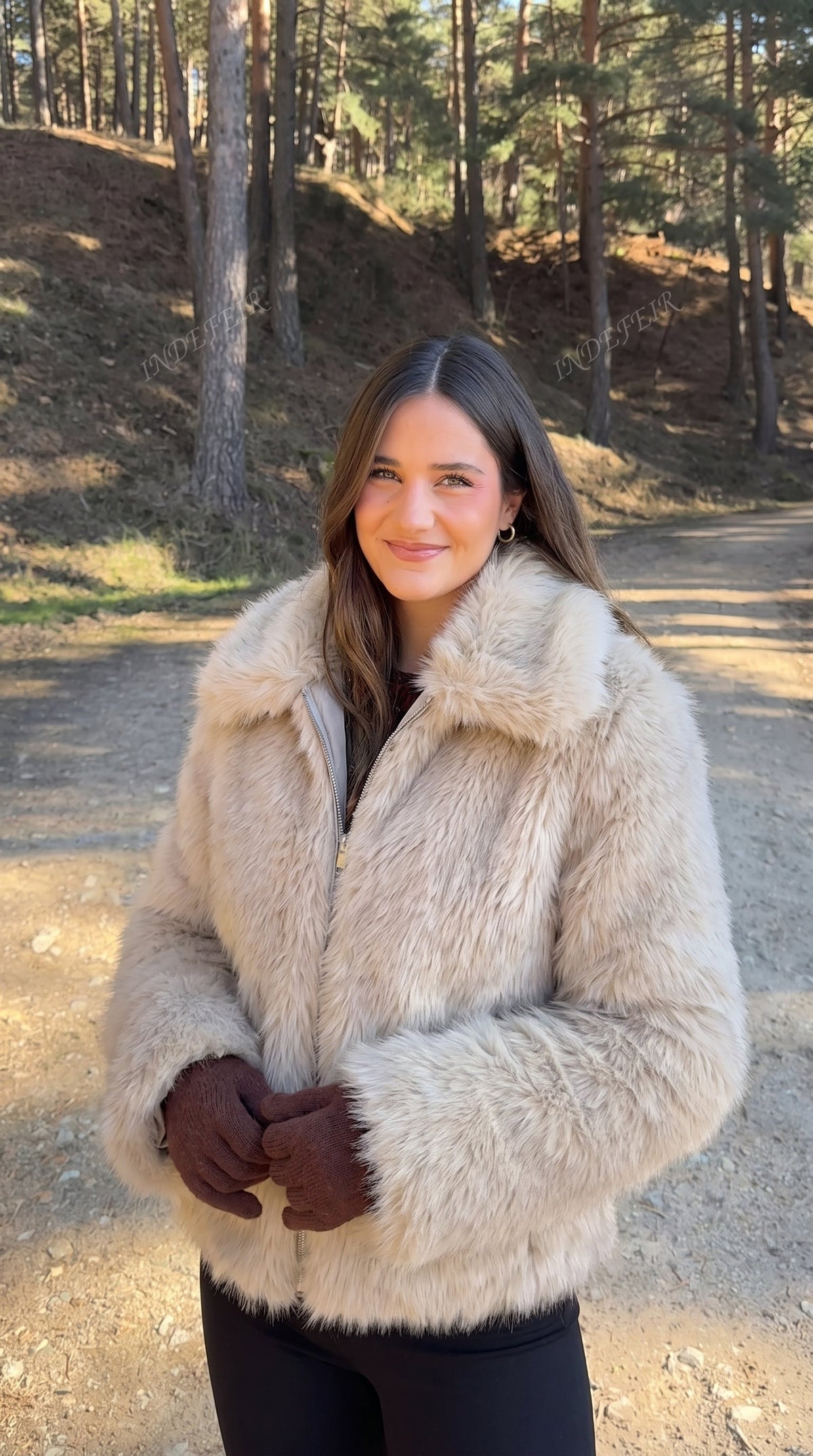 Ferryhill Faux Fur Bomber Jacket outdoors