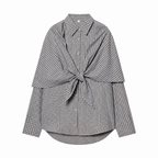 Vintage Century Plaid Scarf-Tie Shirt