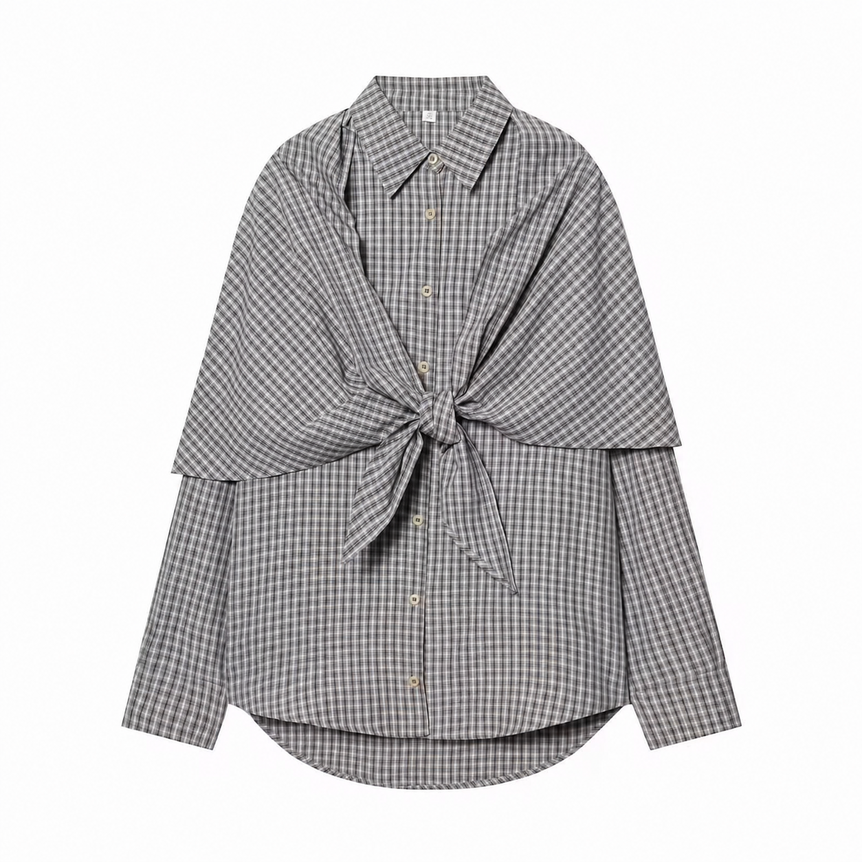 Vintage Century Plaid Scarf-Tie Shirt