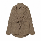 Vintage Century Plaid Scarf-Tie Shirt