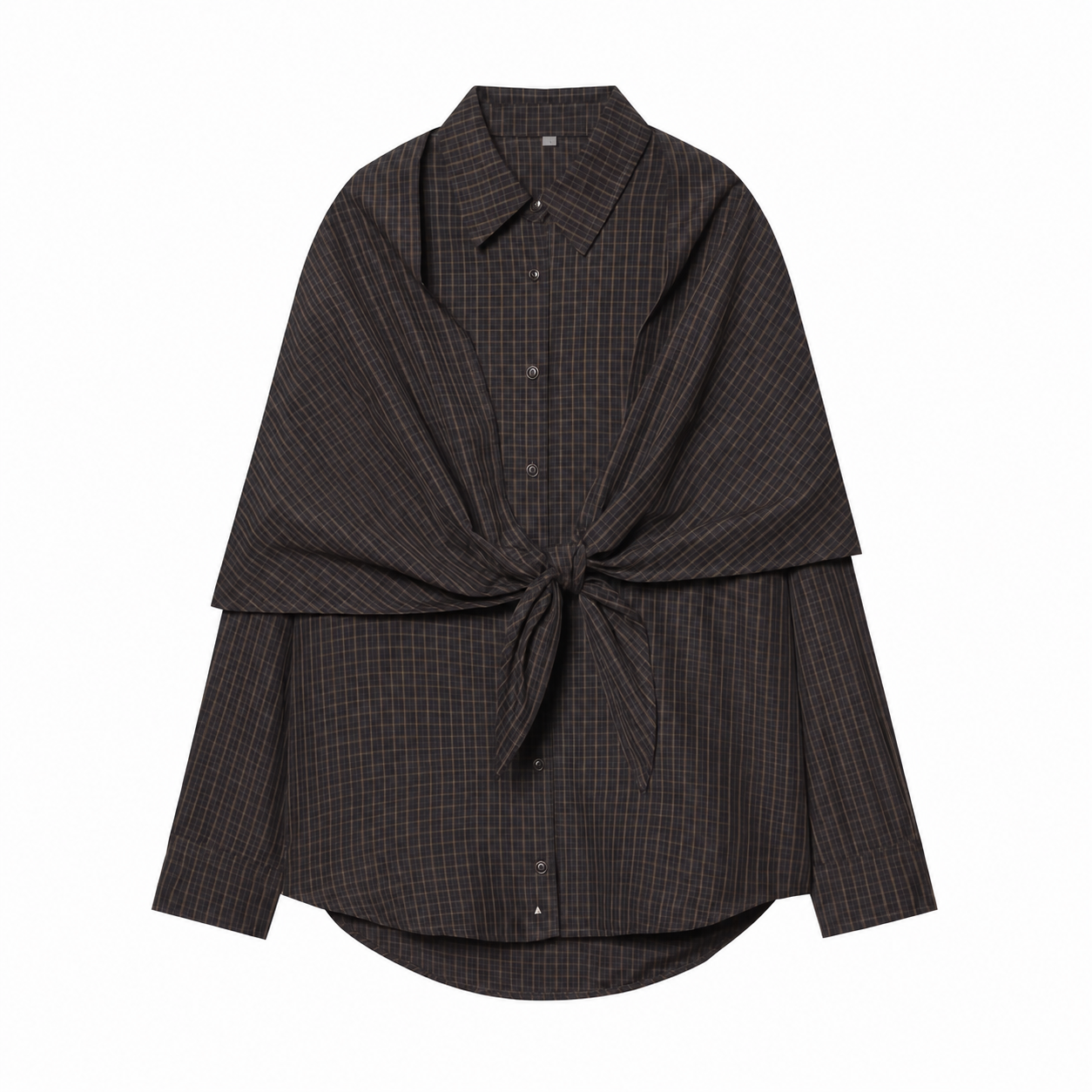 Vintage Century Plaid Scarf-Tie Shirt