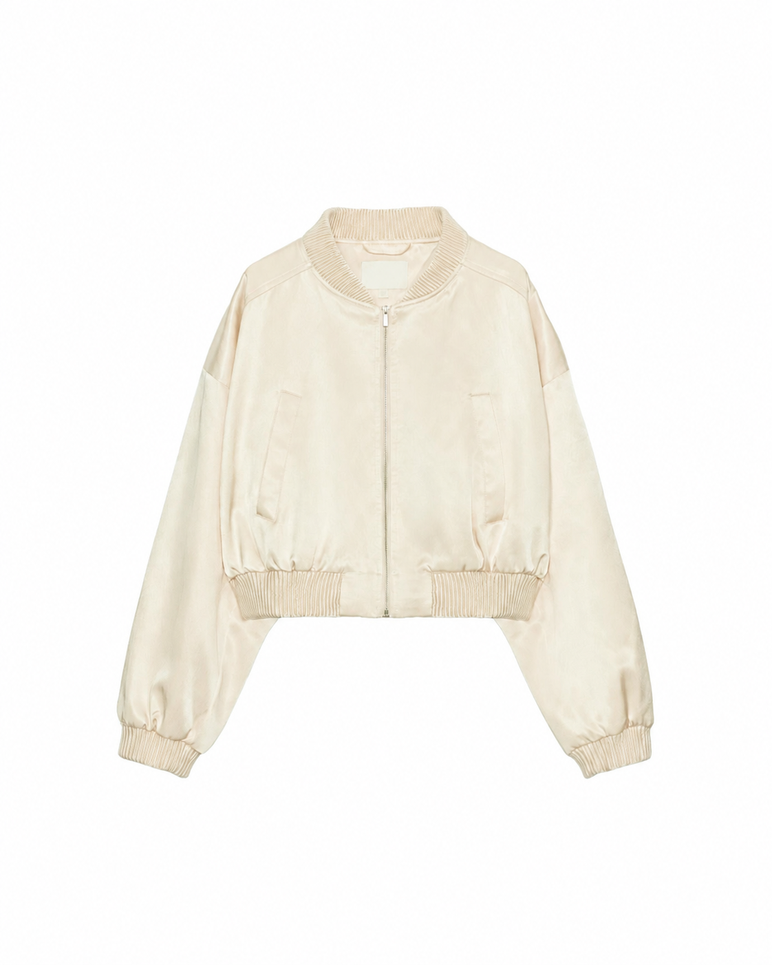 Maven Ivory Satin Bomber