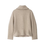 Béatrice Herringbone Shawl-Collar Peplum Jacket