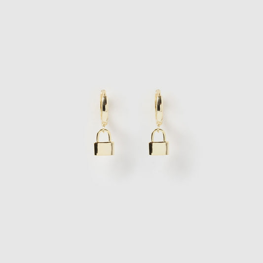 Micha Padlock Huggie Earrings