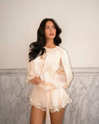 Rosella Pleated Ruffled Mini Dress