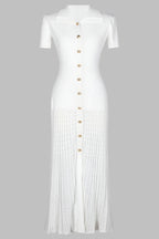 Riviera Ribbed Knit Polo Maxi Dress