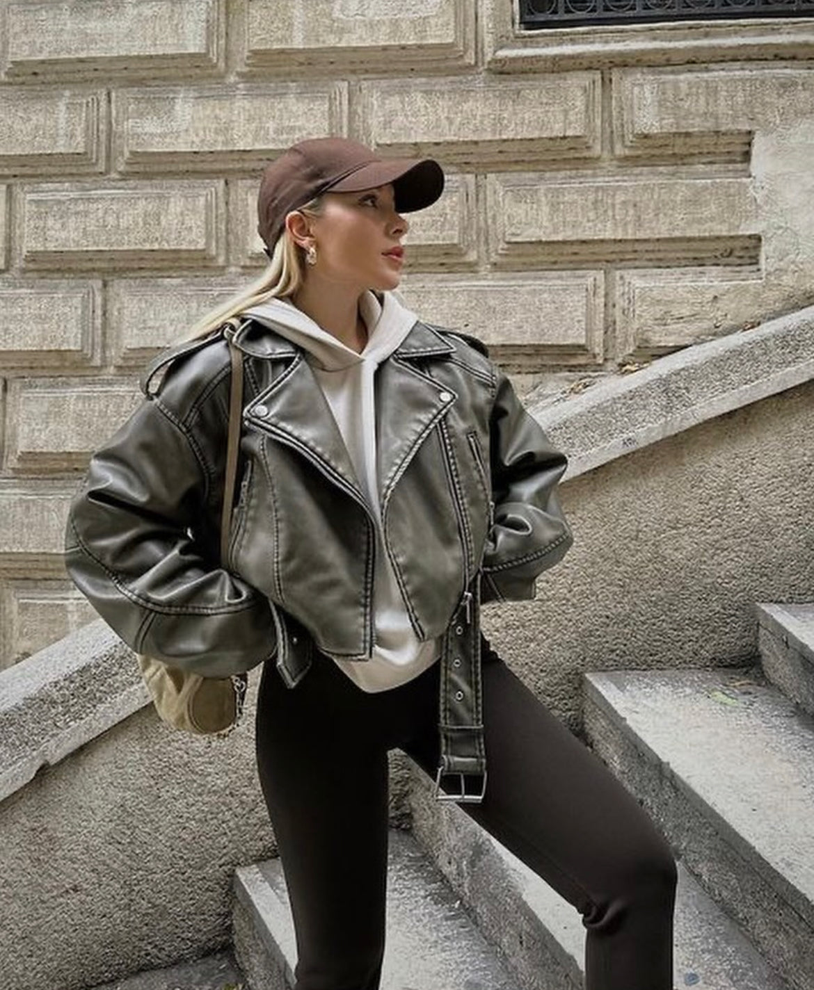 Moreno Vintage Leather Biker Jacket