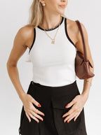 La Riviera Tanktop mit Kontrastbesatz