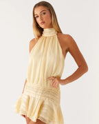 Rosella Pleated Halterneck Dress