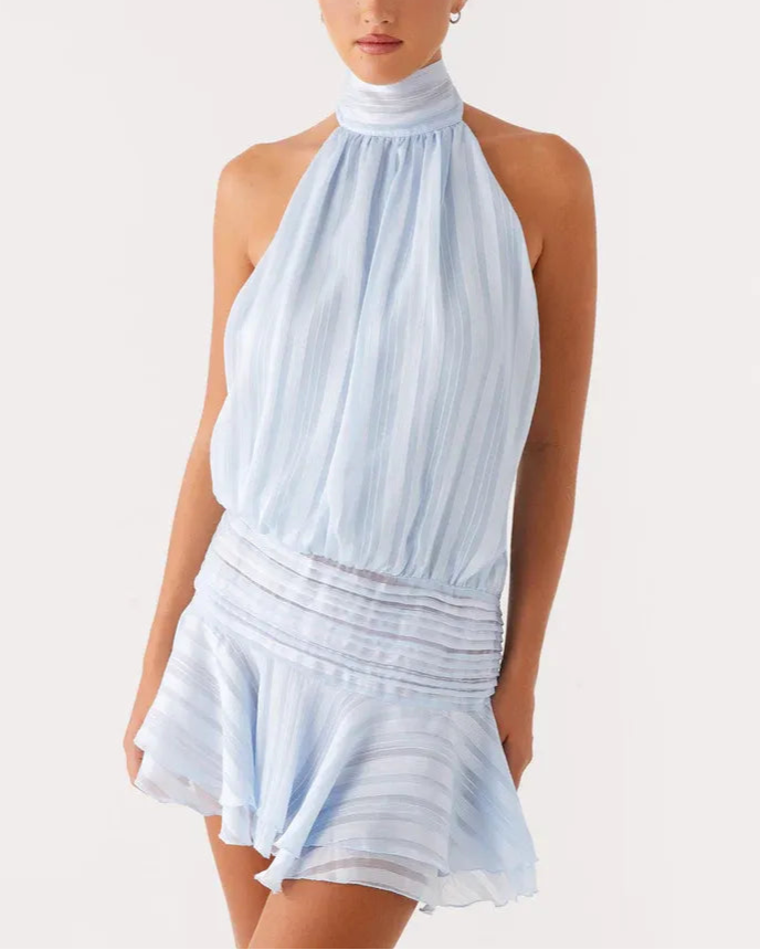 Rosella Pleated Halterneck Dress