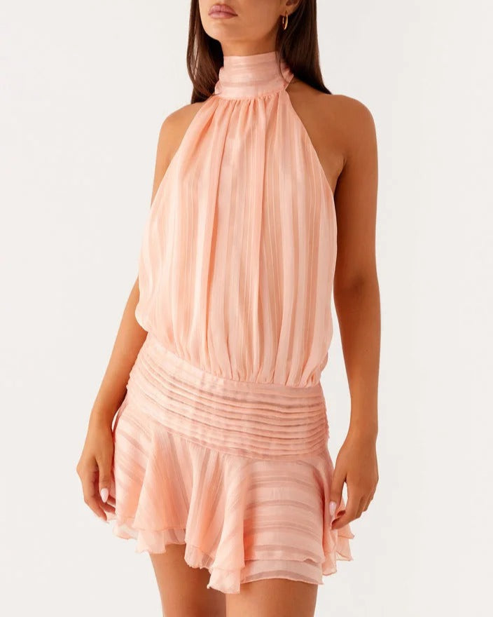 Rosella Pleated Halterneck Dress