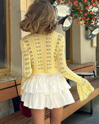 Kendall Flare Sleeve Crochet Knit Top