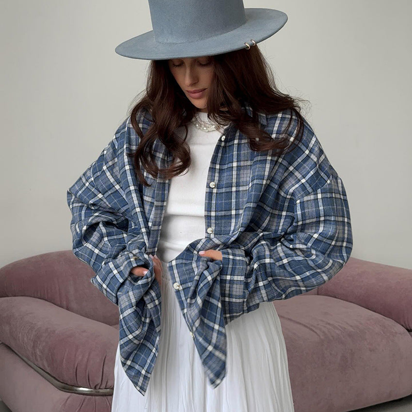 Camicia a quadri oversize vintage secolo
