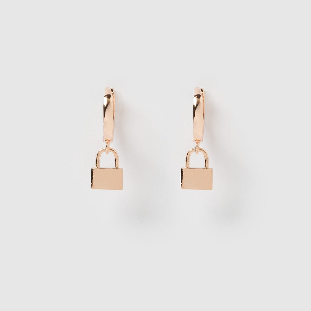Micha Padlock Huggie Earrings