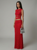 Odette Two-Piece Set red detail