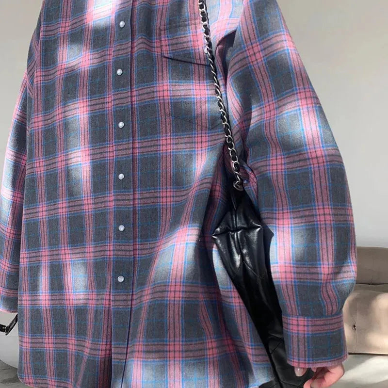 Camicia a quadri oversize vintage secolo