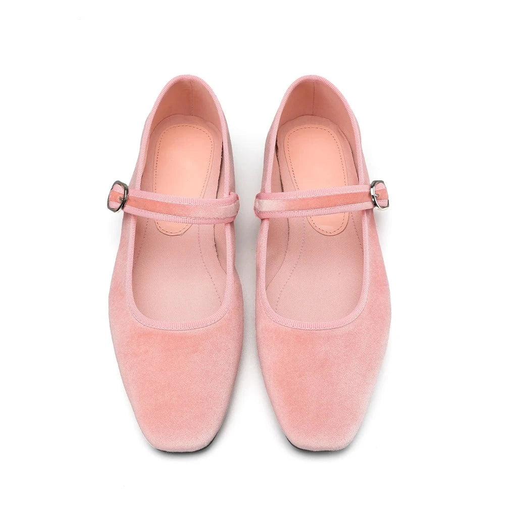 Aeden Paris Velvet Ballet Flats