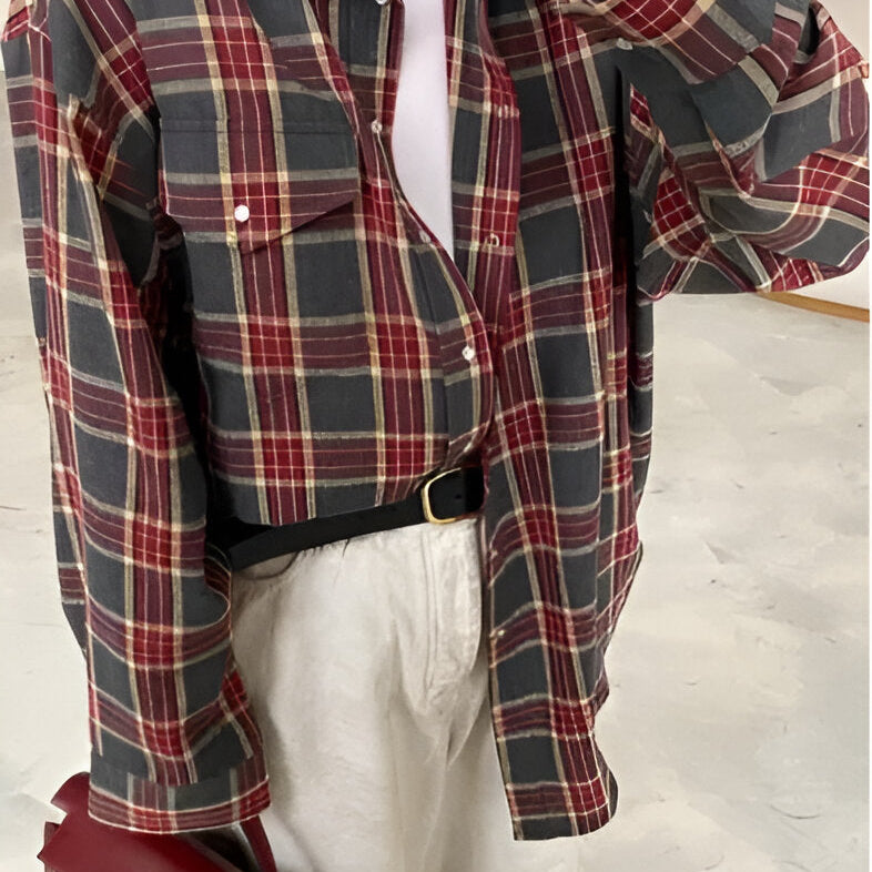 Camicia a quadri oversize vintage secolo