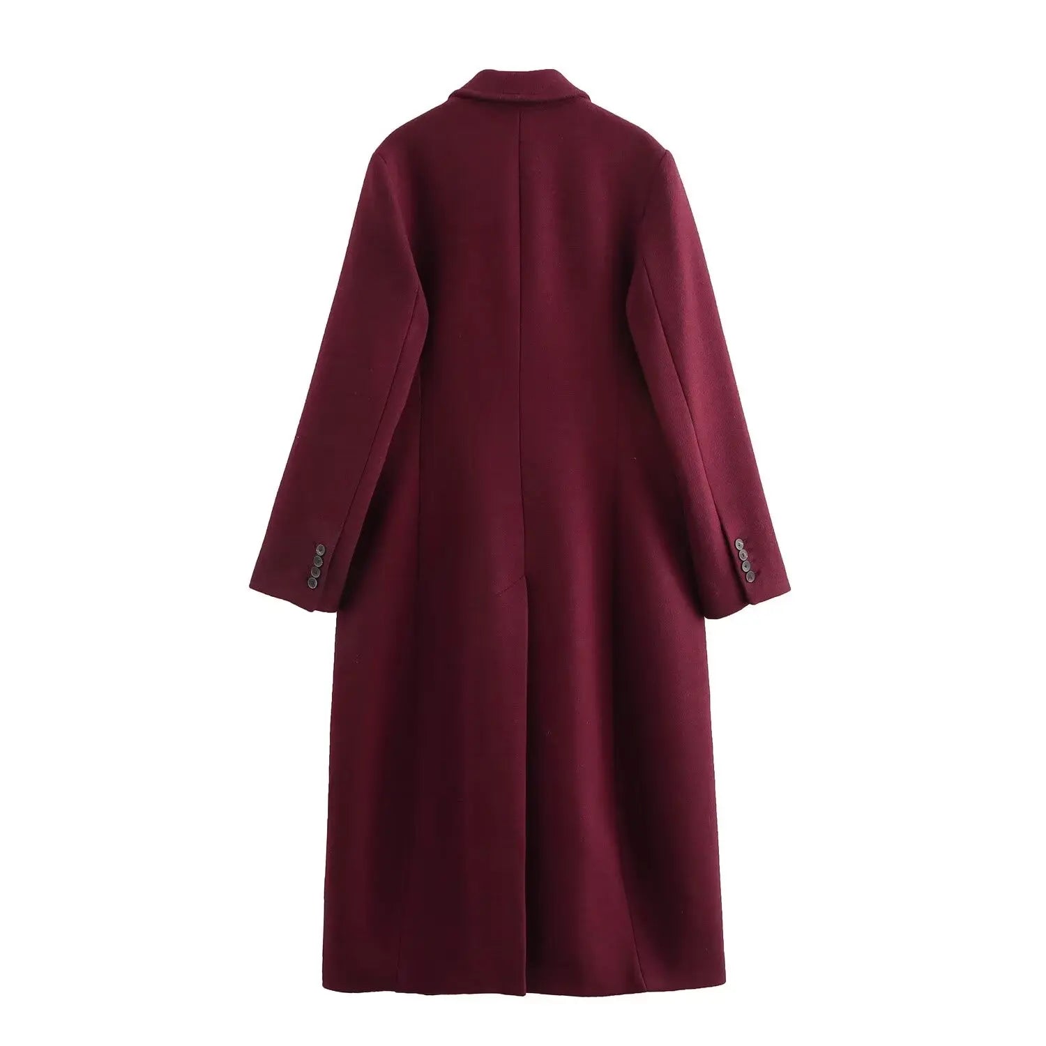 Diana Tricot Double Breasted Coat in Burgundy