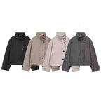 Diana Tricot Stand Collar Cropped Wool Jacket - colour range