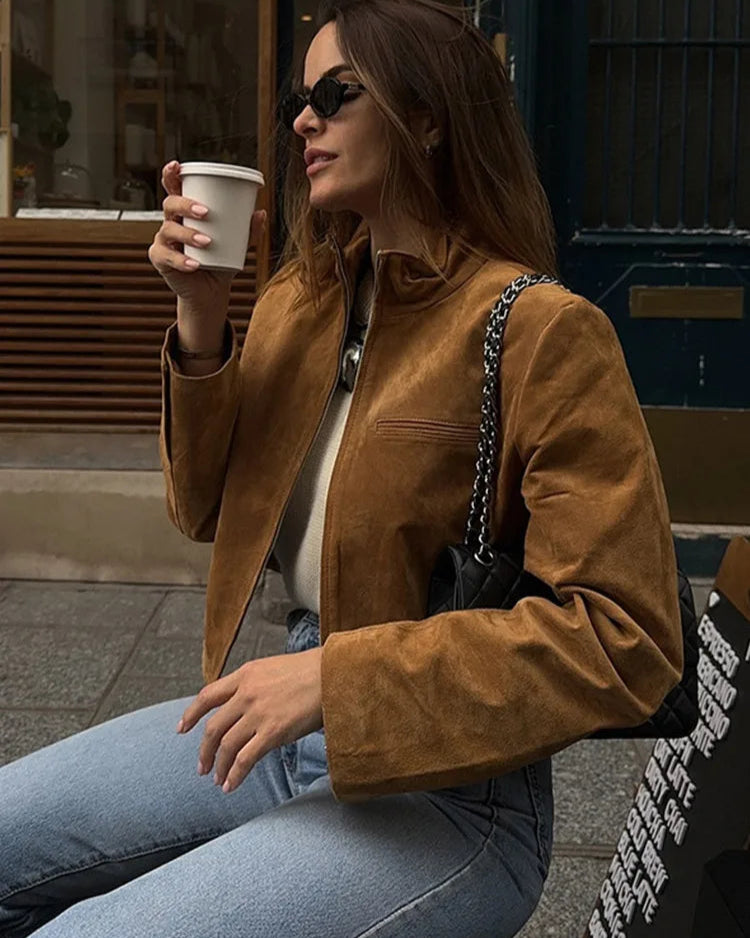 Maven Suede Cropped Jacket