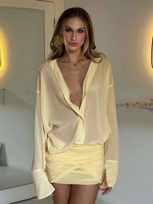Kendall Butter Yellow Shirt Dress