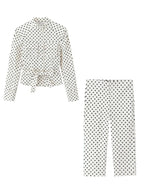 Vintage Century Polka Dot Belted Jacket & Capri Set