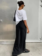 Diana Tricot Satin Maxi Skirt
