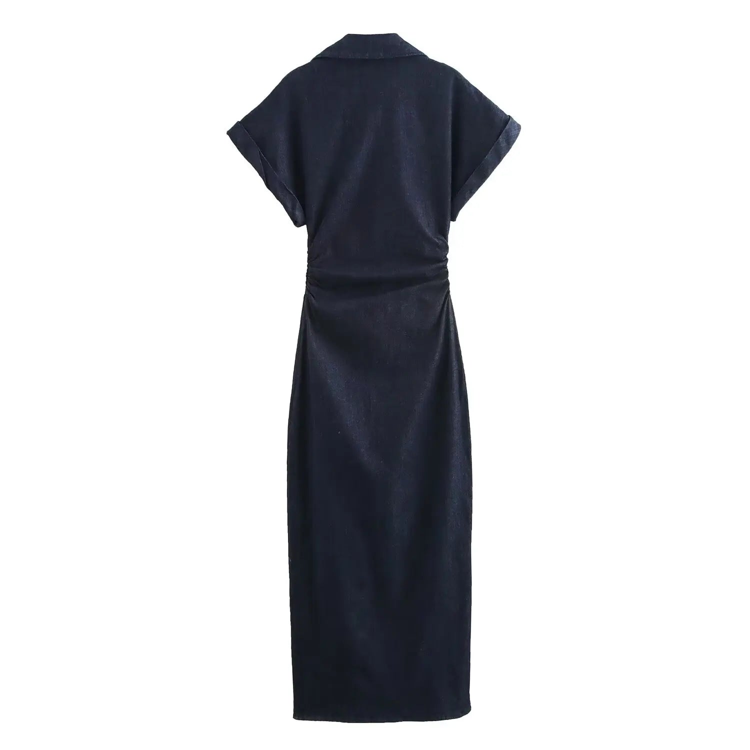 Diana Tricot Snatched Waist Denim Midi Dress