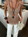 Marlowe Bohemia Tassel Knit Vest Top
