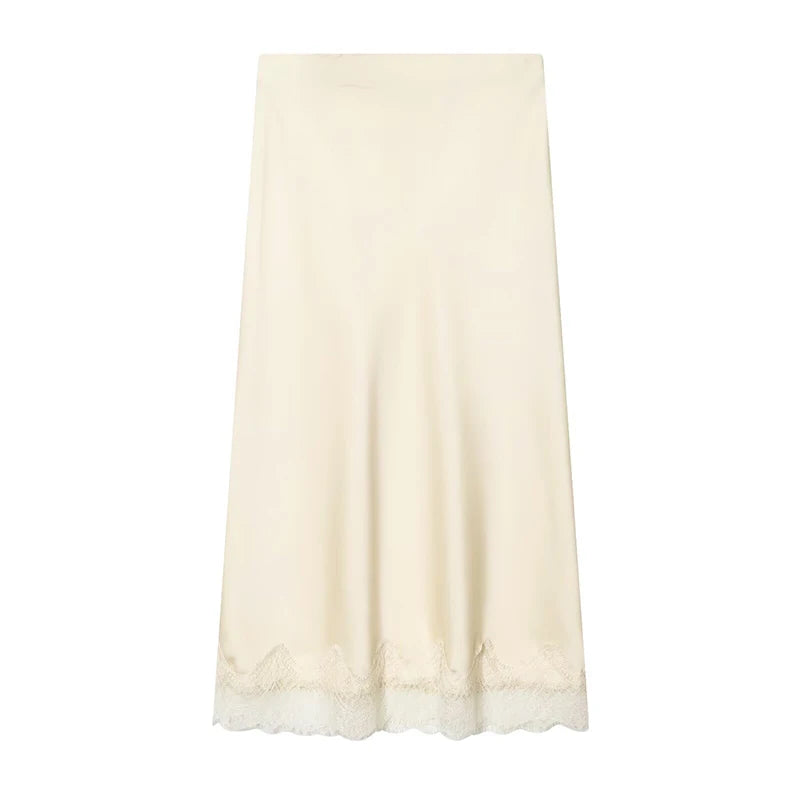 Dina Tricot Lace Trim Midi Skirt
