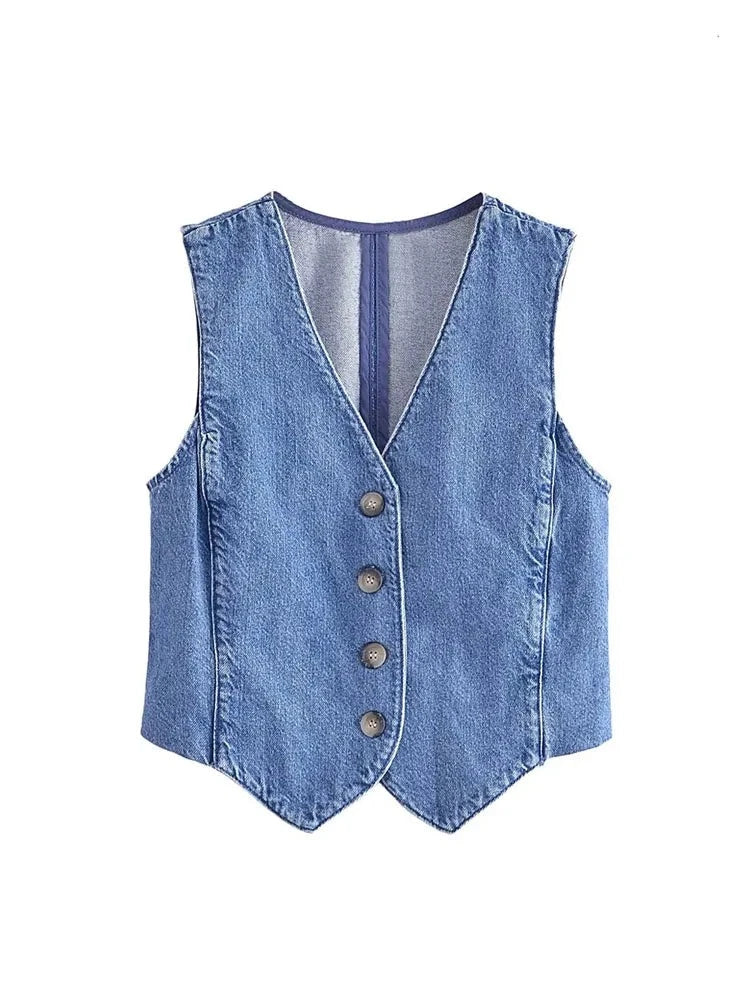 Modelo Denim Waistcoat
