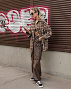 Camicia marrone oversize vintage secolo