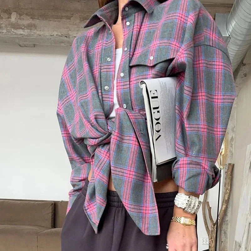 Camicia a quadri oversize vintage secolo
