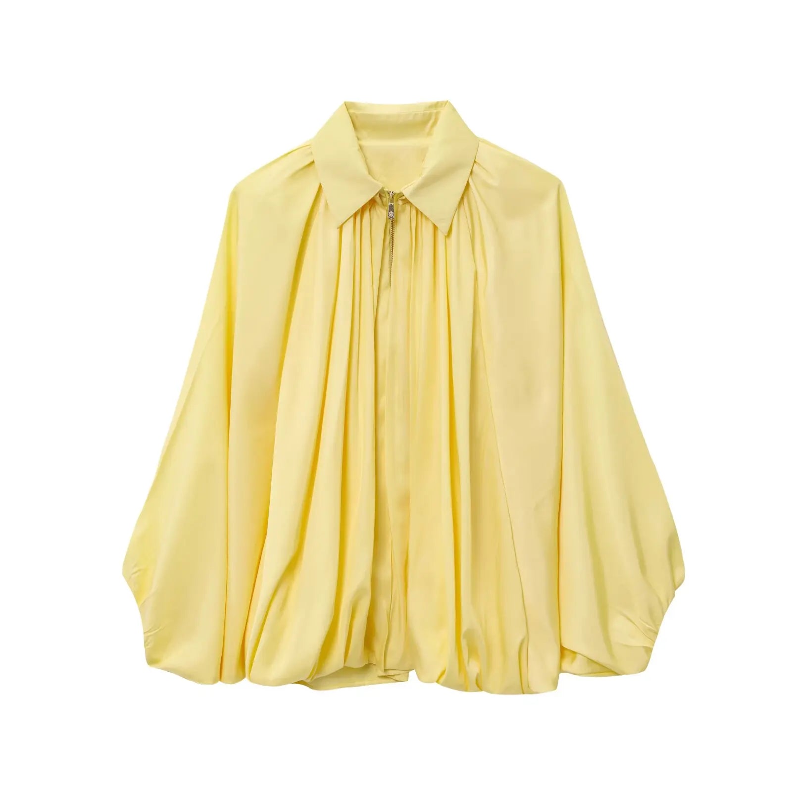 Maven Satin Pleated Bomber