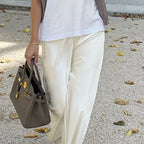 Diana Tricot Satin Flare Leg Pants