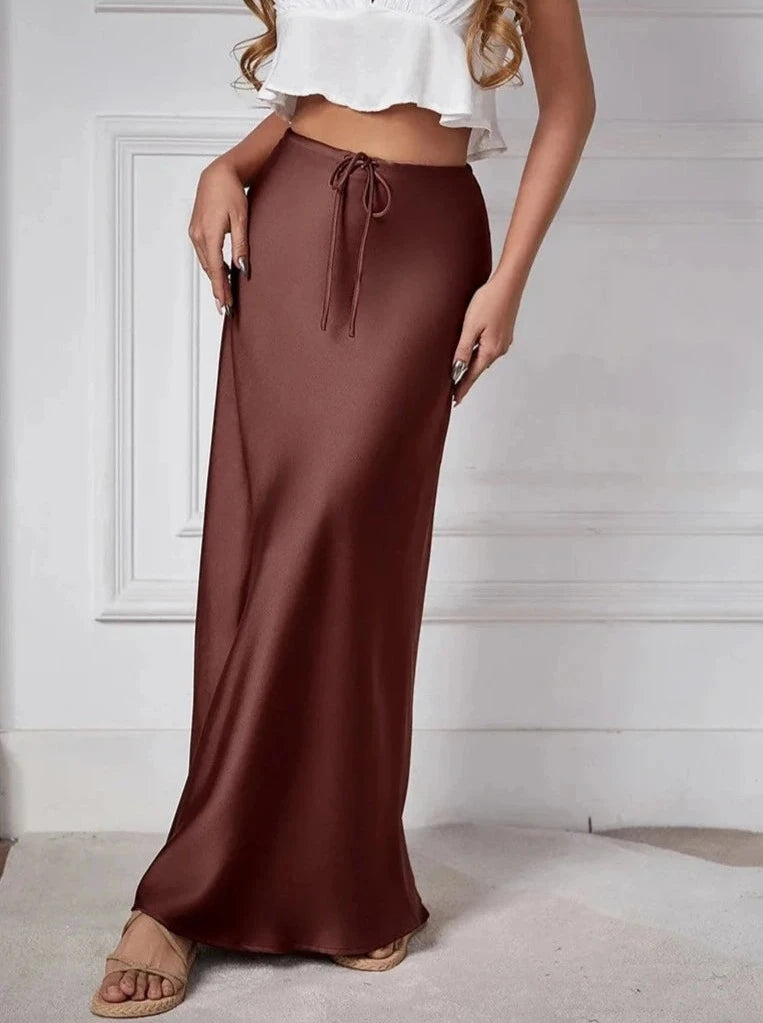 Kendall Ice Silk High-Waist Maxi Skirt