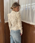 Vintage Century Mandarin Floral Lace Blouse