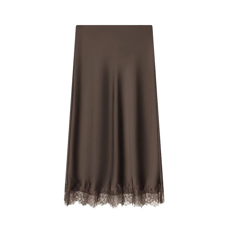 Dina Tricot Lace Trim Midi Skirt