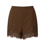 Kendall Lace Trim Satin Shorts