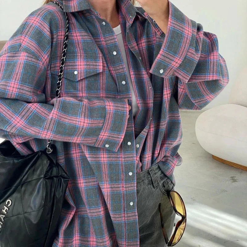 Camicia a quadri oversize vintage secolo