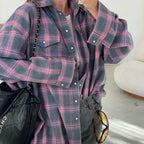 Camicia a quadri oversize vintage secolo