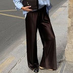 Diana Tricot Satin Flare Leg Pants