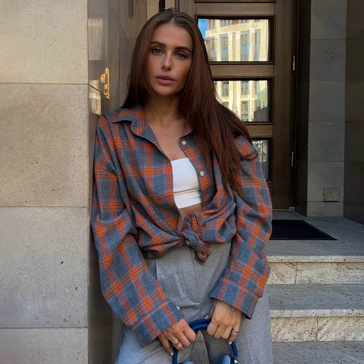Camicia a quadri oversize vintage secolo