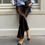 Diana Tricot Satin Flare Leg Pants