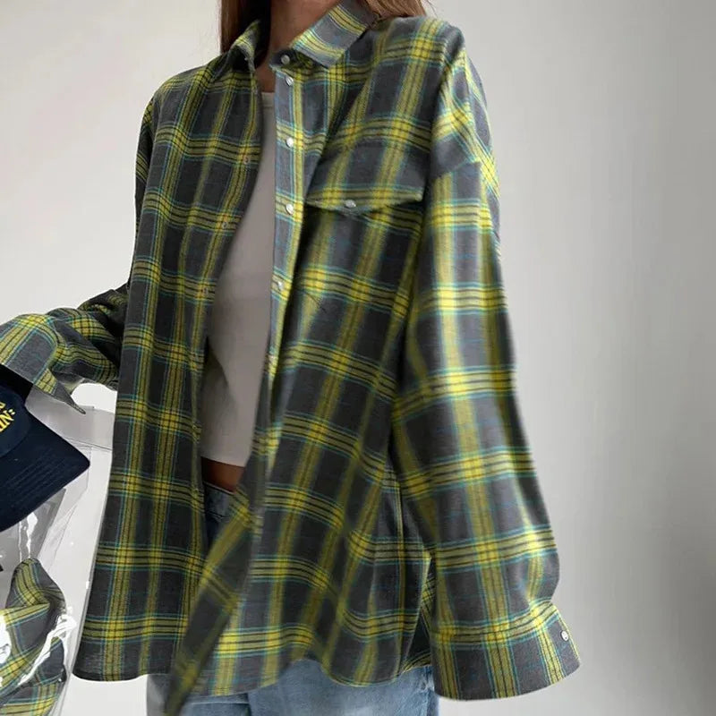 Camicia a quadri oversize vintage secolo